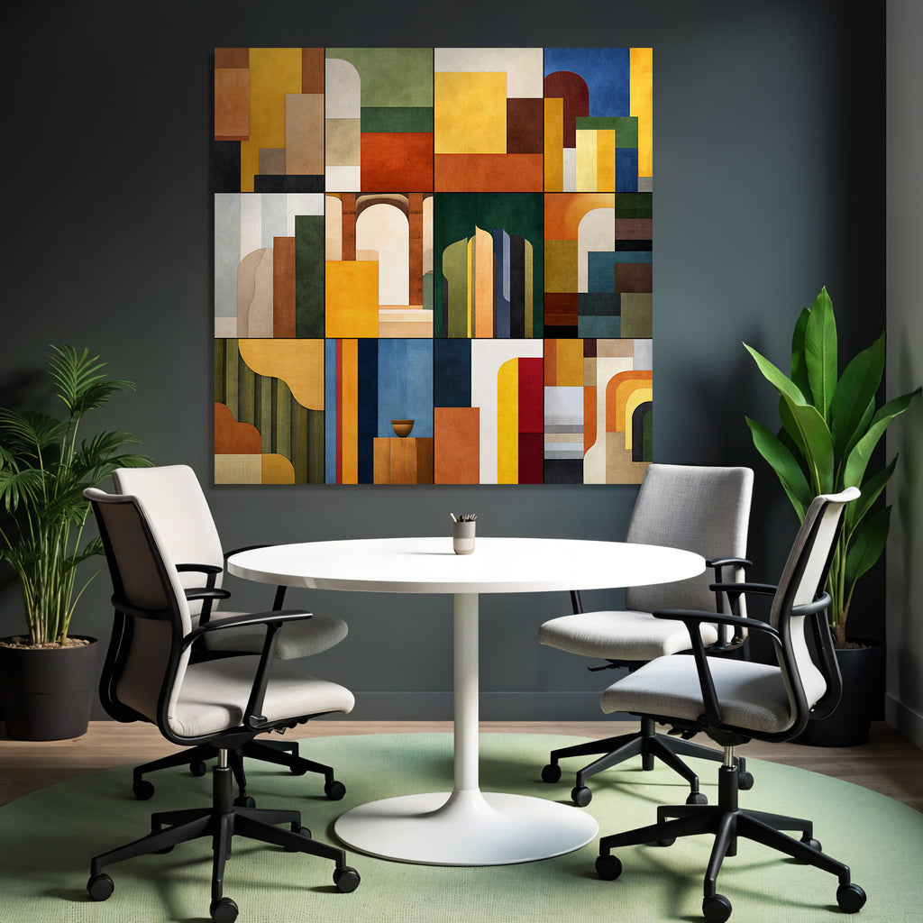 Abstract Geometric Composition Colors Shapes