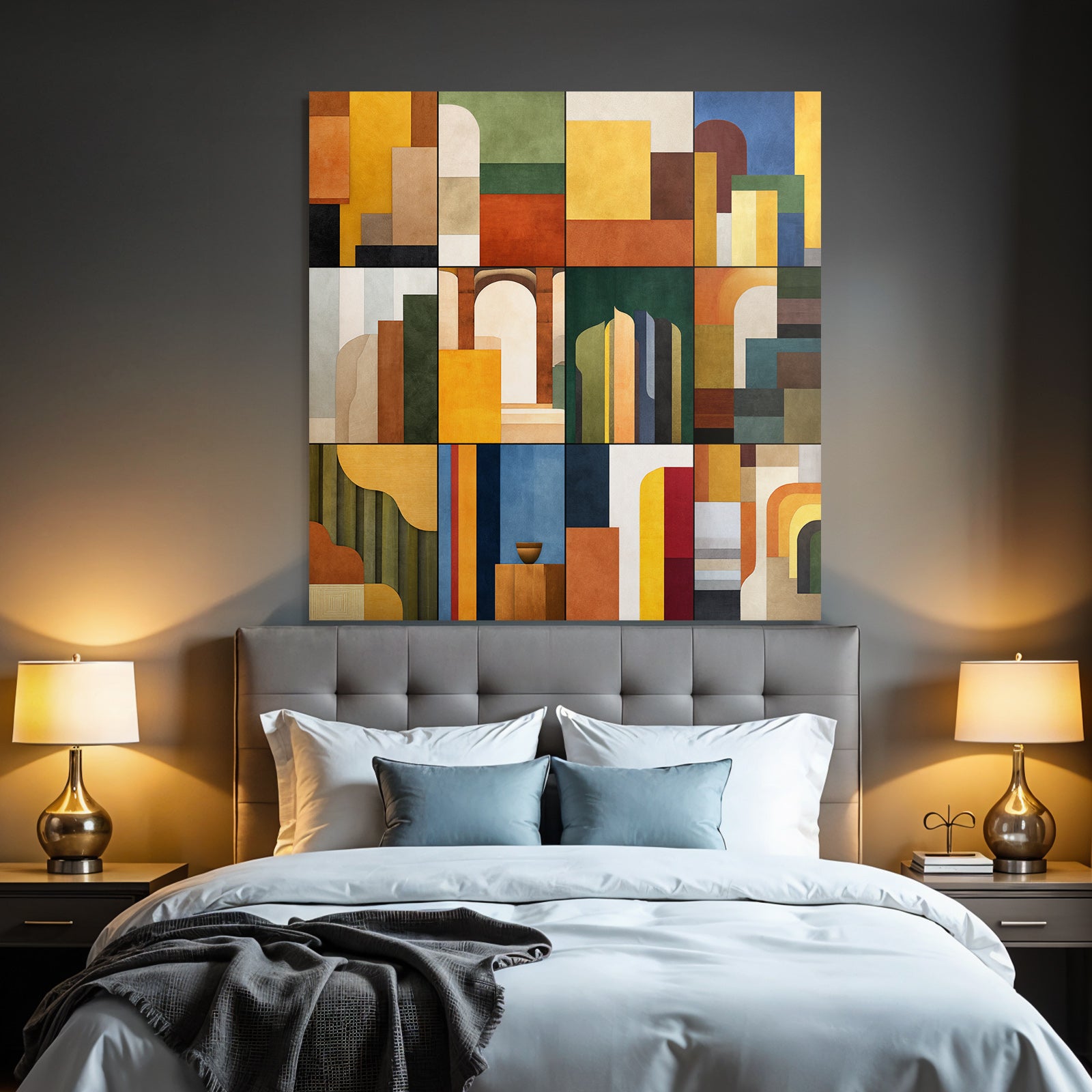 Abstrakte Geometrische Komposition Farben Formen