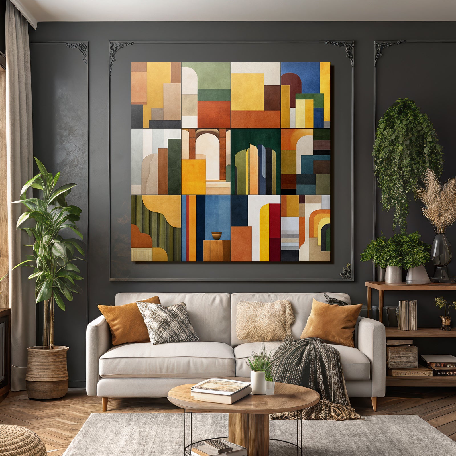 Abstrakte Geometrische Komposition Farben Formen