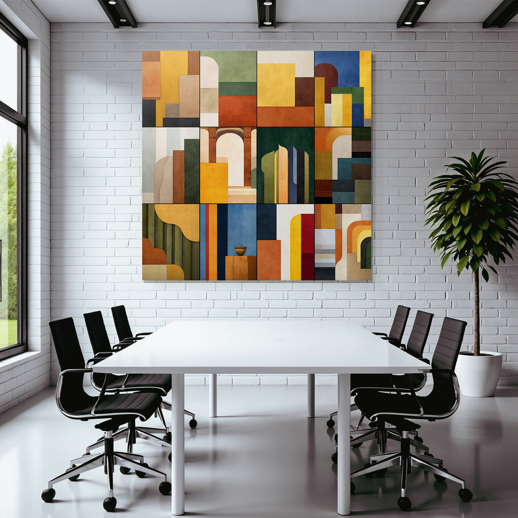 Abstract Geometric Composition Colors Shapes