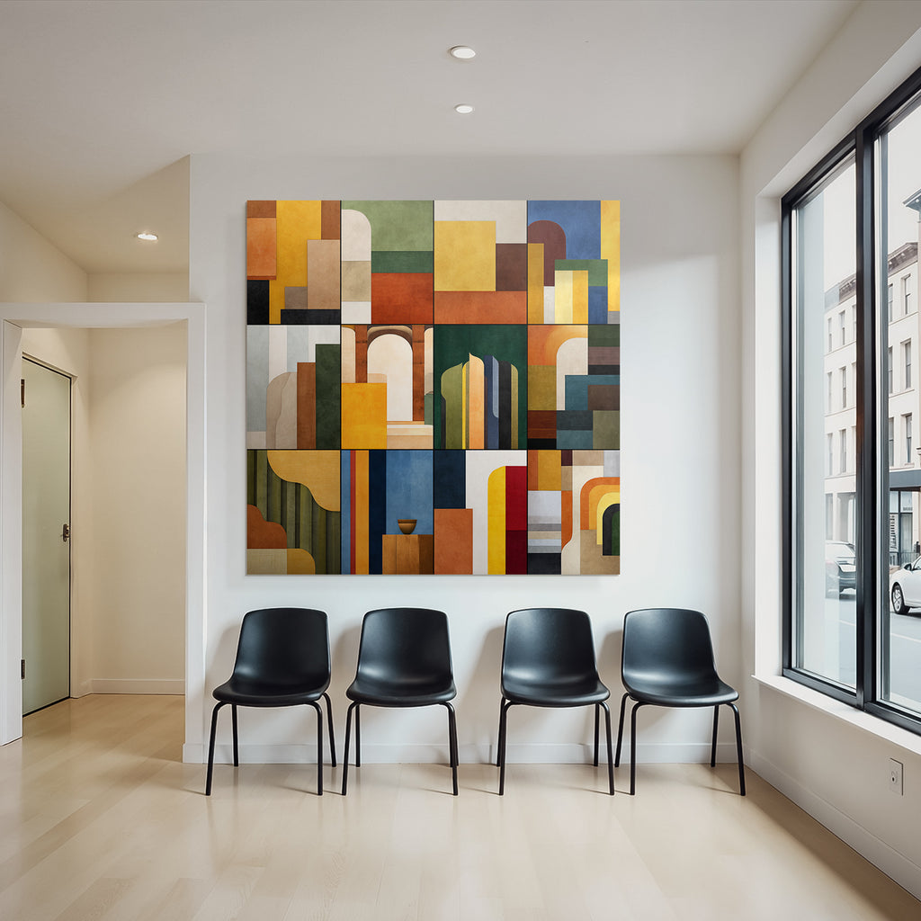 Abstract Geometric Composition Colors Shapes