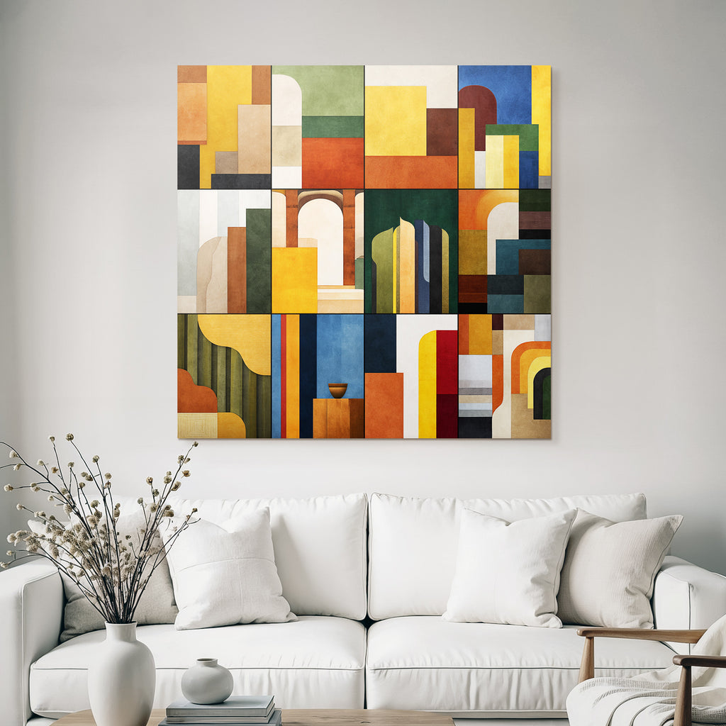 Abstract Geometric Composition Colors Shapes