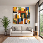 Abstract Geometric Composition Colors Shapes