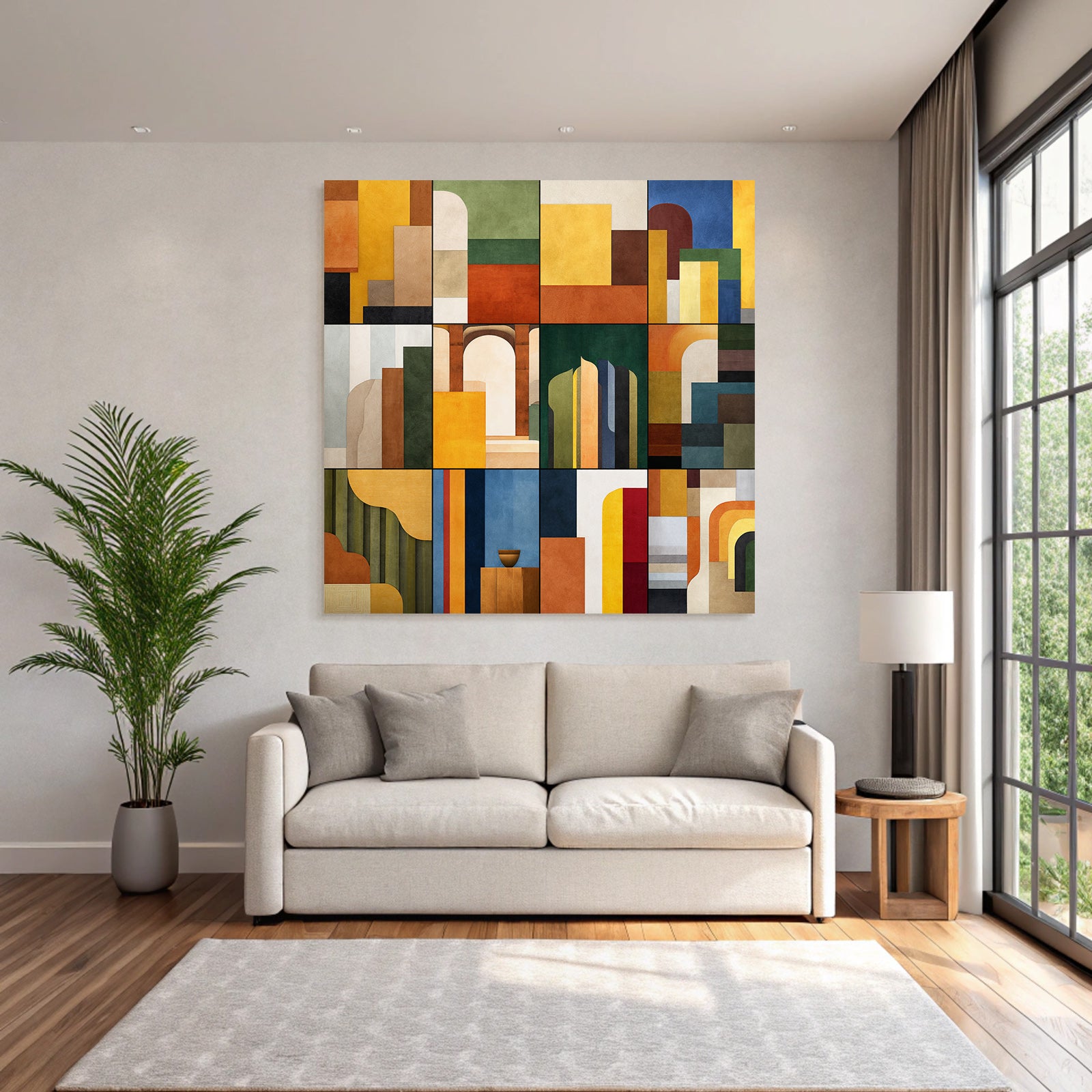 Abstrakte Geometrische Komposition Farben Formen