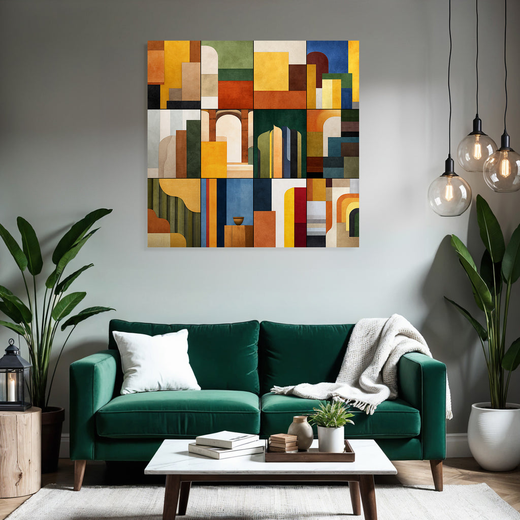 Abstract Geometric Composition Colors Shapes