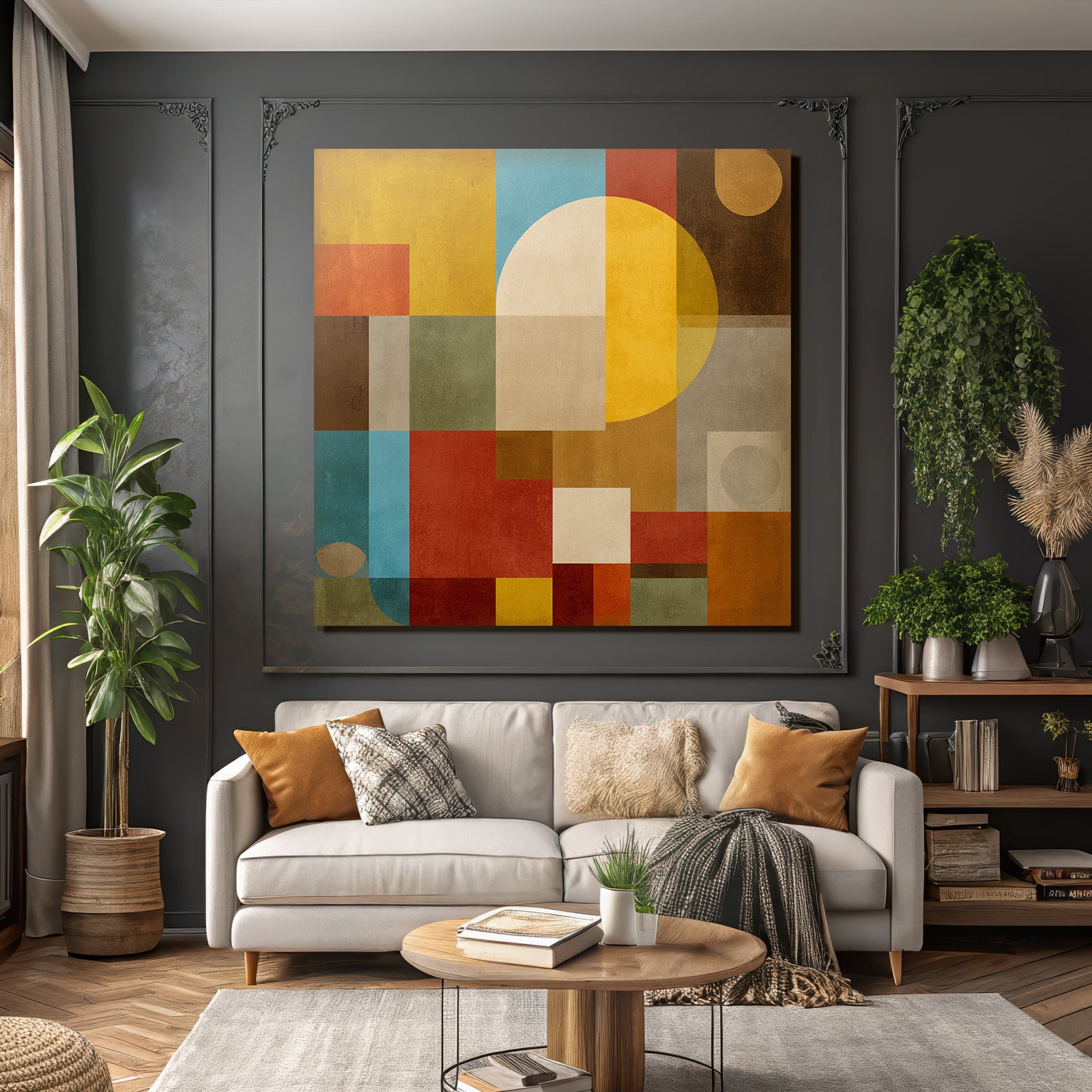 Abstrakte Geometrische Komposition Verschiedene Formen Farben