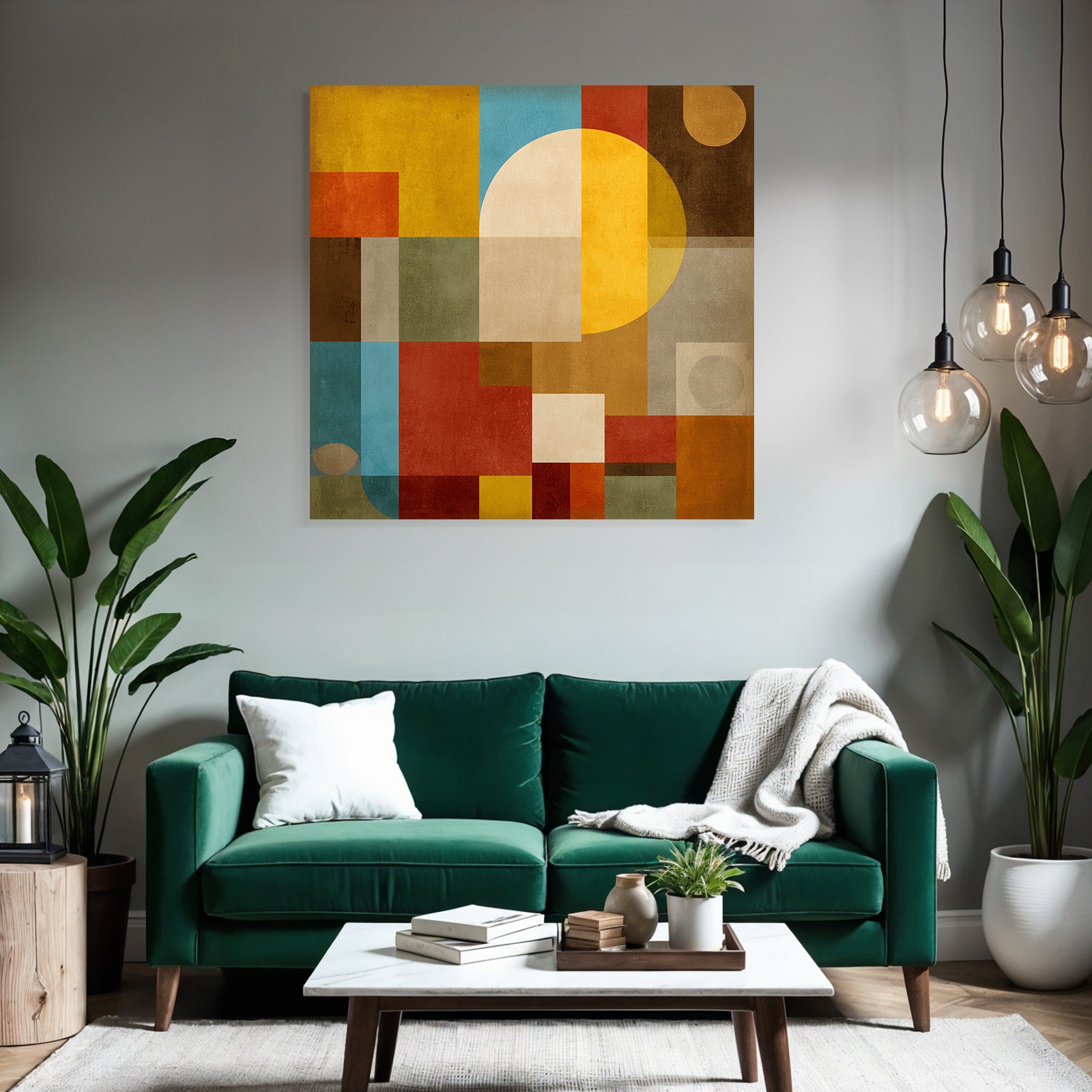 Abstrakte Geometrische Komposition Verschiedene Formen Farben
