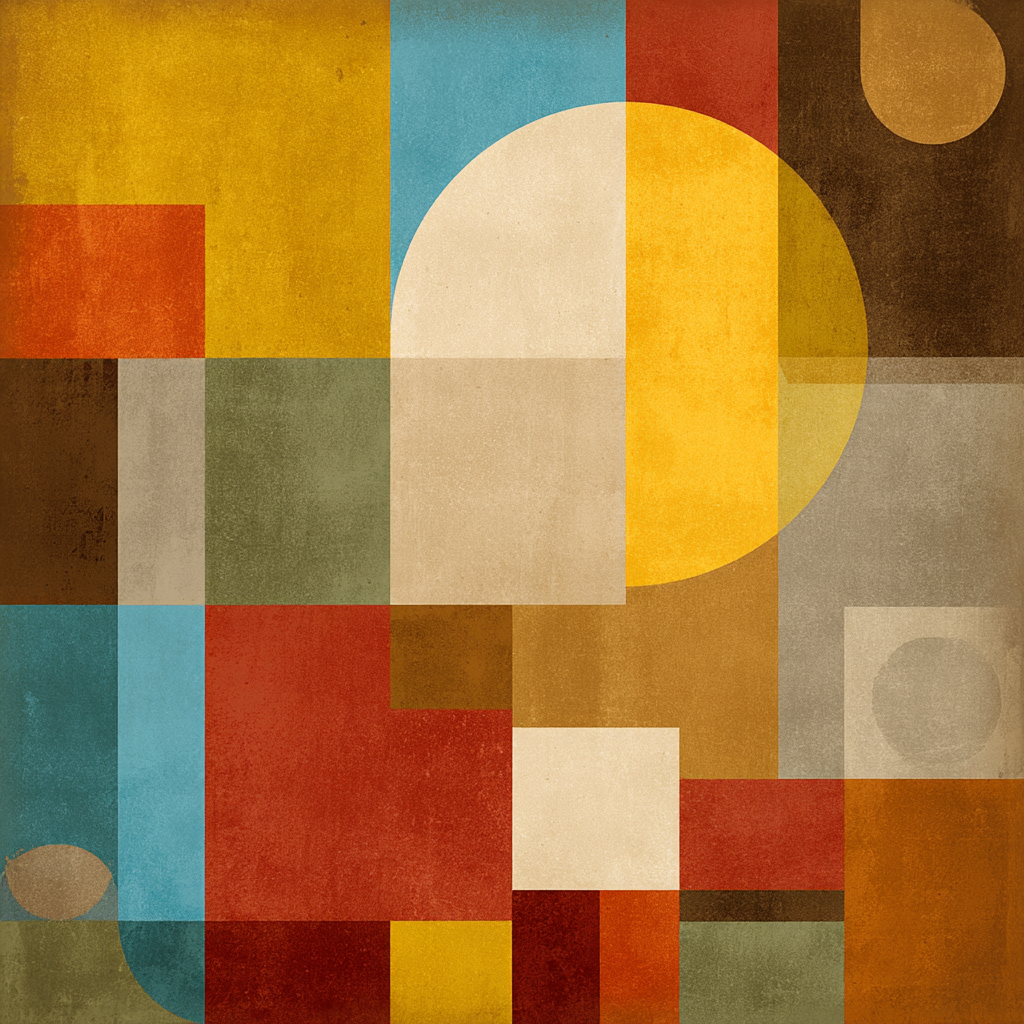 Abstrakte Geometrische Komposition Verschiedene Formen Farben | Mid Century Modern | Einrichtungsstile