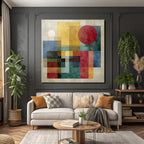 Abstrakte Geometrische Kunst Vielfalt Der Farben Jpg