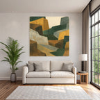 Abstract Geometric Landscape Illustration Muted Colors