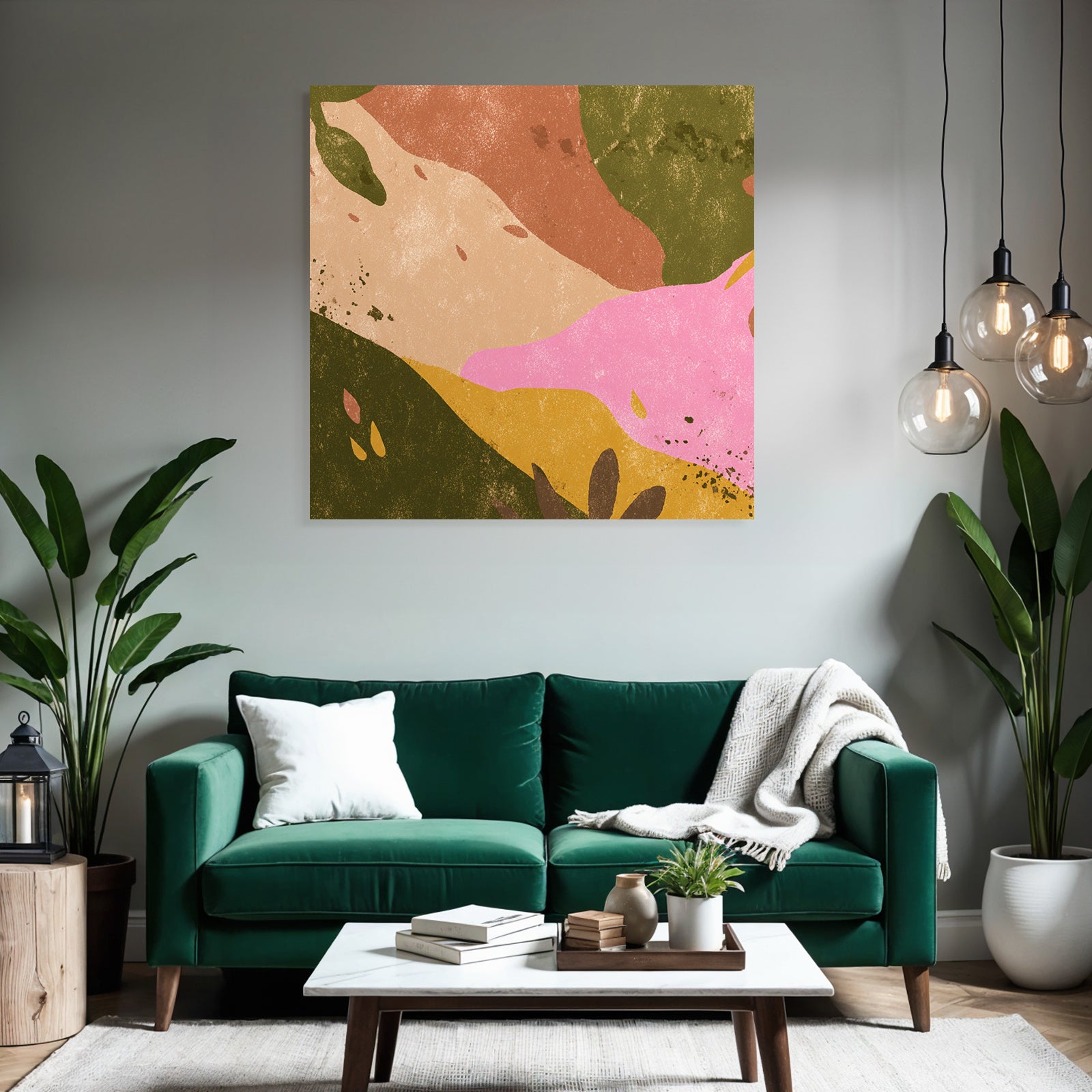 Abstrakte Illustration Organische Formen Erdige Farben