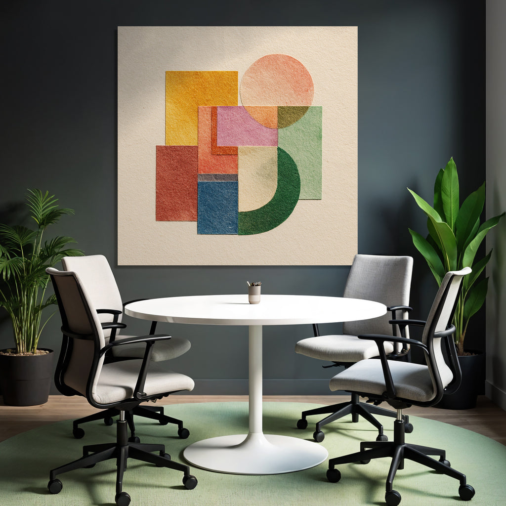 Abstract Composition Geometric Shapes Colors Collage Artwork
