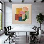 Abstract Composition Geometric Shapes Colors Collage Artwork