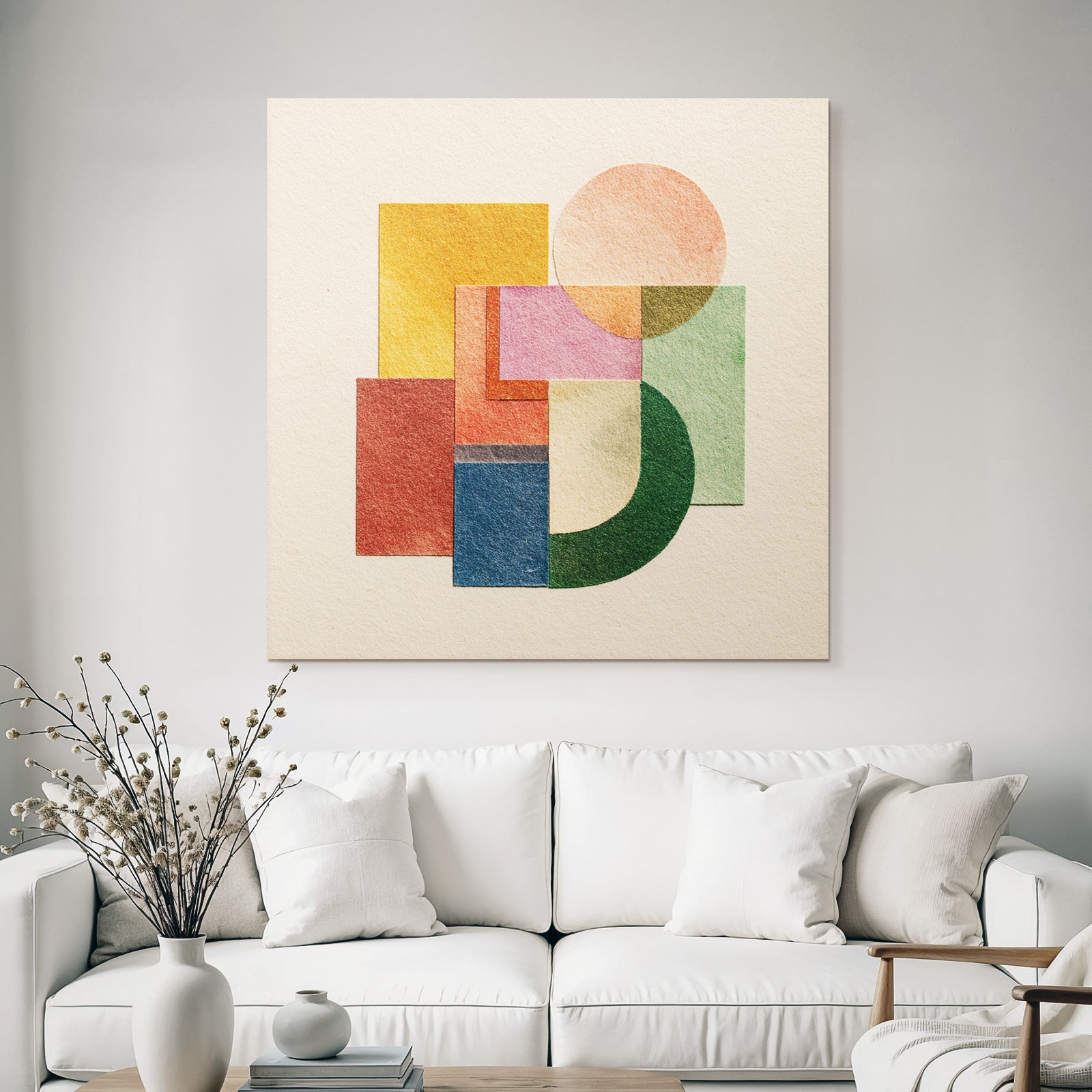 Abstrakte Komposition Geometrische Formen Farben Collage Kunstwerk