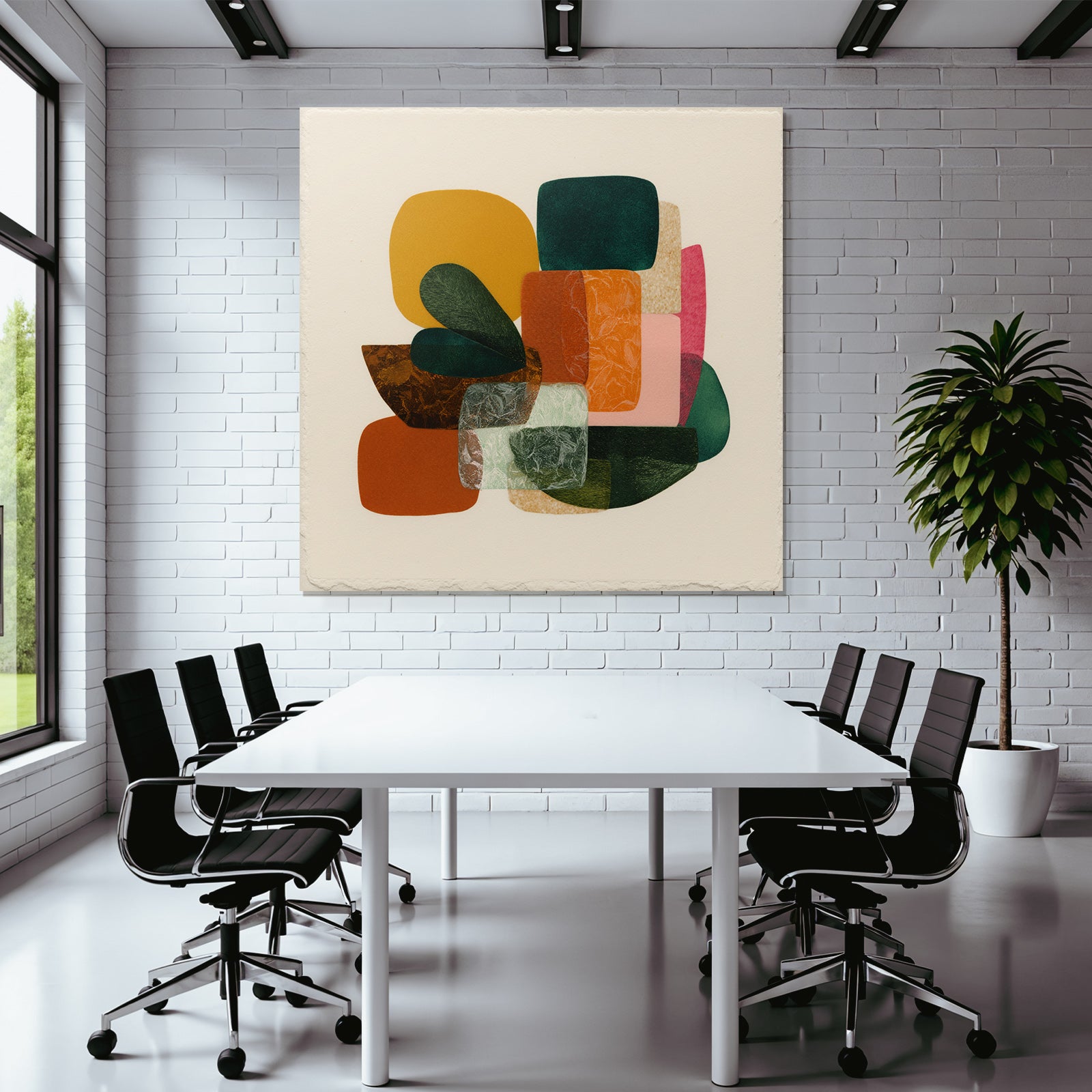 Abstract composition different shapes colors