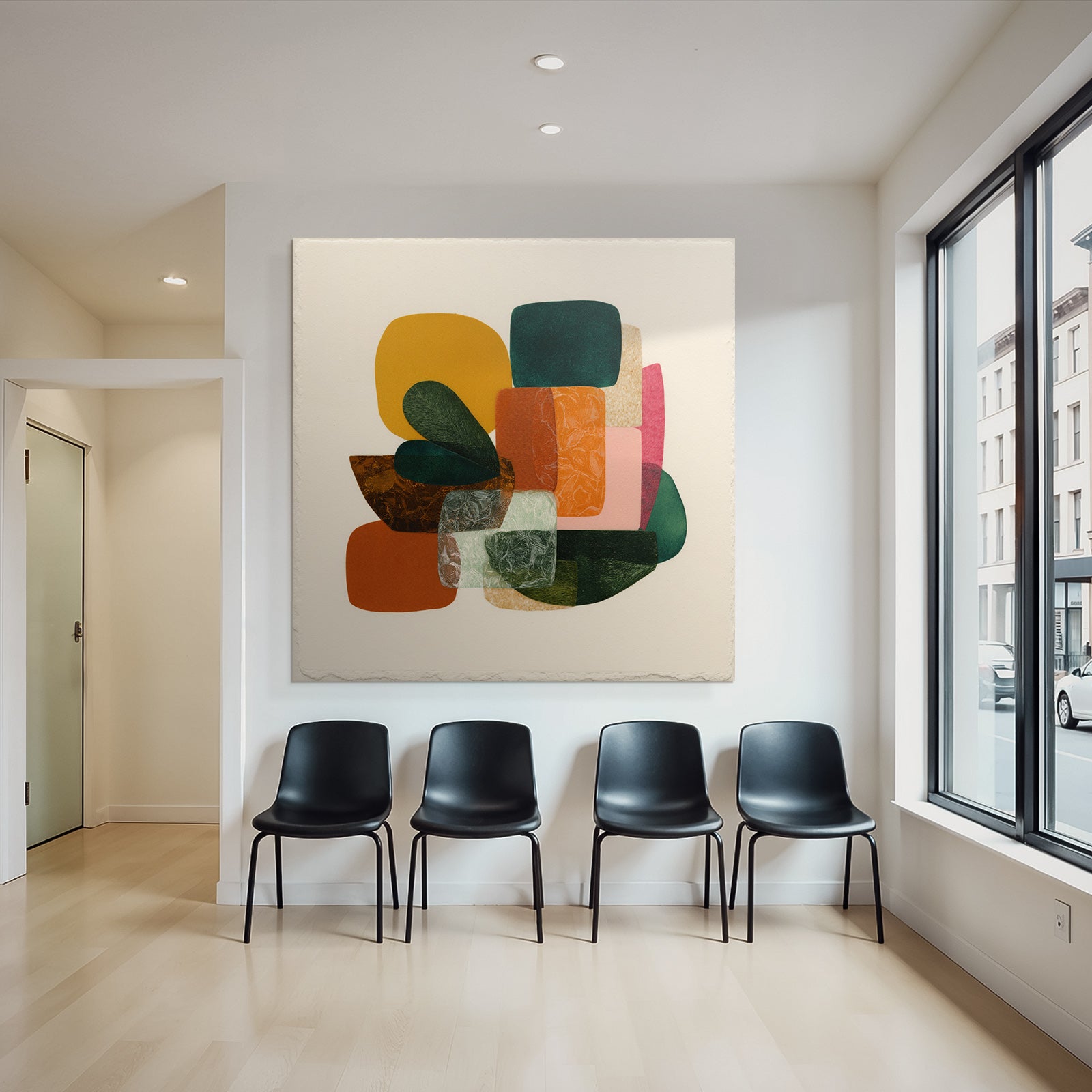 Abstract composition different shapes colors