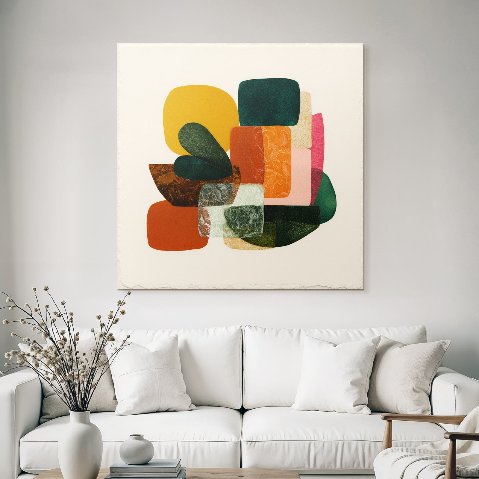 Abstract composition different shapes colors