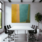 Abstrakte Kunst Farbbloecke Gelb Orange Blau Texturiert