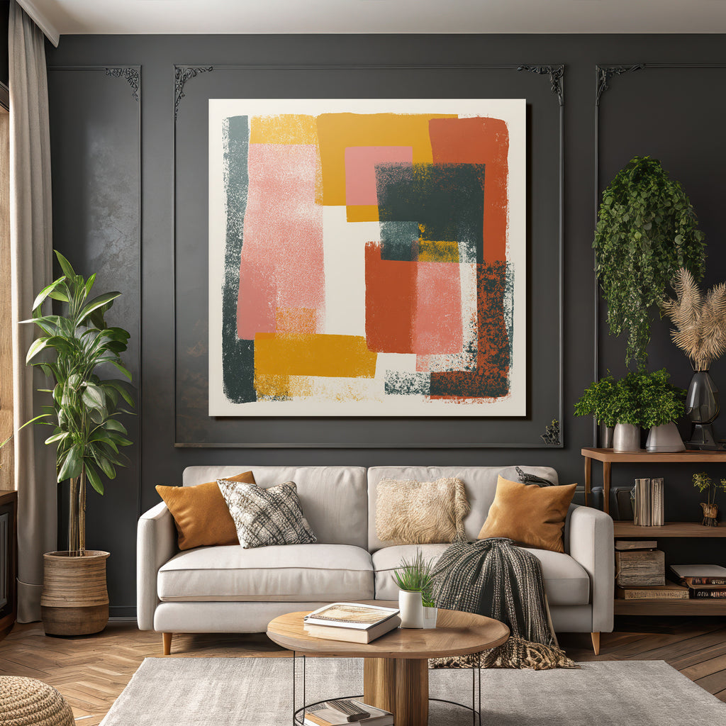 Abstrakte Kunst Geometrische Formen Bunt