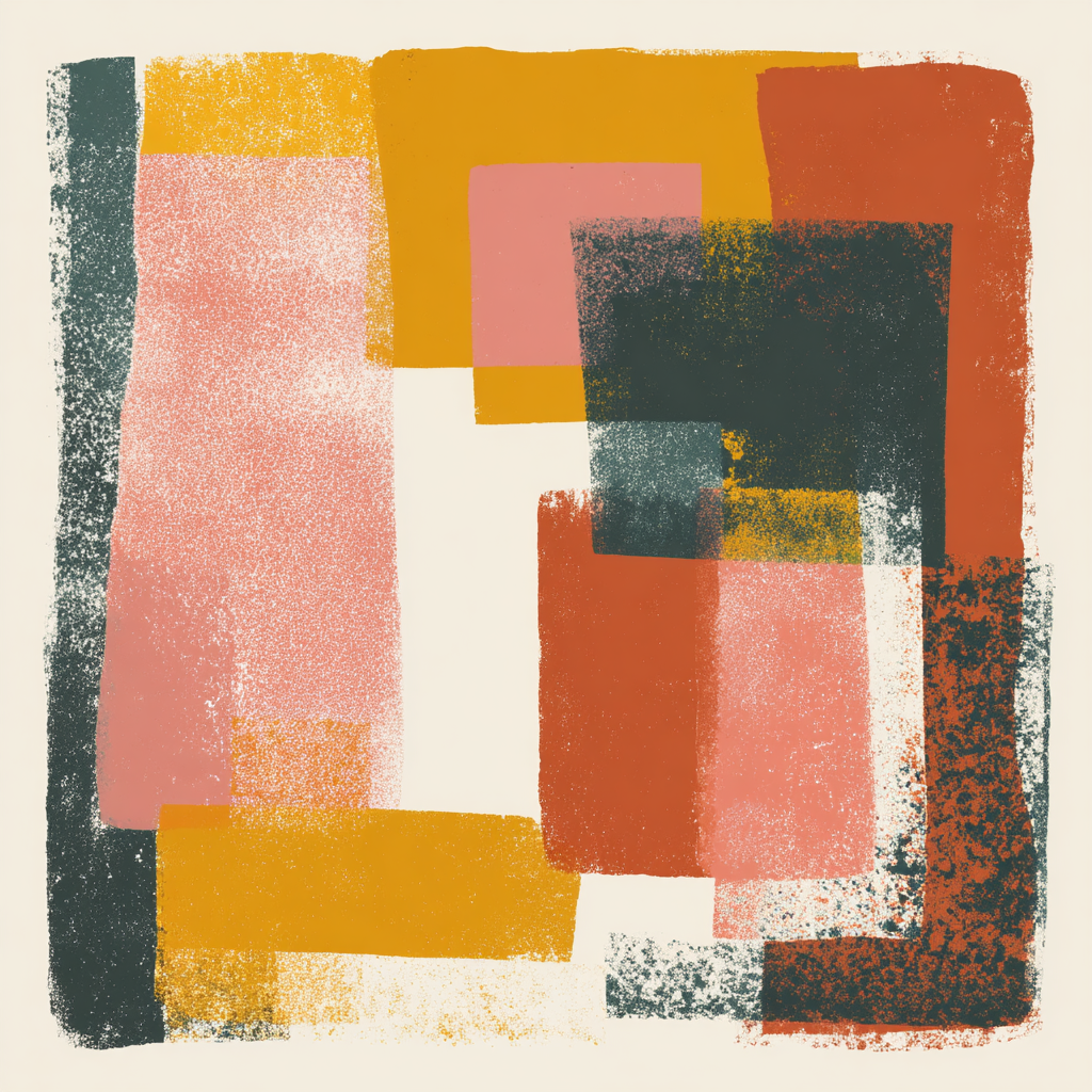 Abstrakte Kunst Geometrische Formen Bunt | Mid Century Modern | Einrichtungsstile