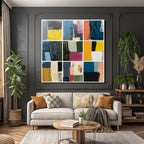 Abstrakte Kunst Quadratische Farben Png