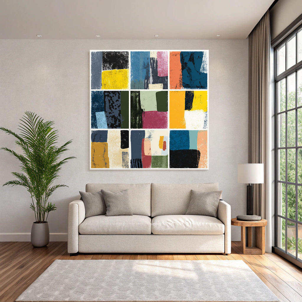 Abstrakte Kunst Quadratische Farben Png