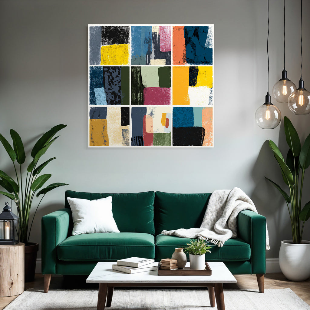 Abstrakte Kunst Quadratische Farben Png