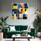 Abstrakte Kunst Quadratische Farben Png