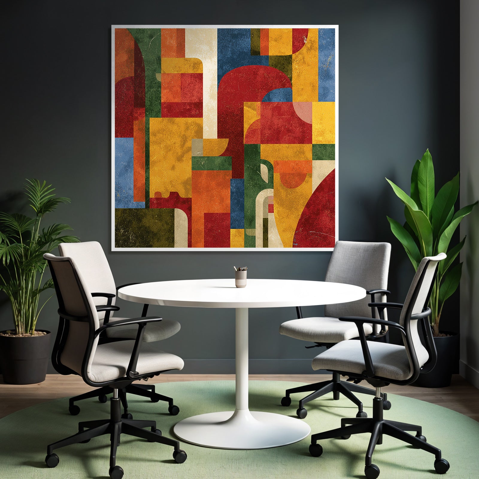 Abstraktes Kunstwerk Geometrische Formen Lebendige Farben