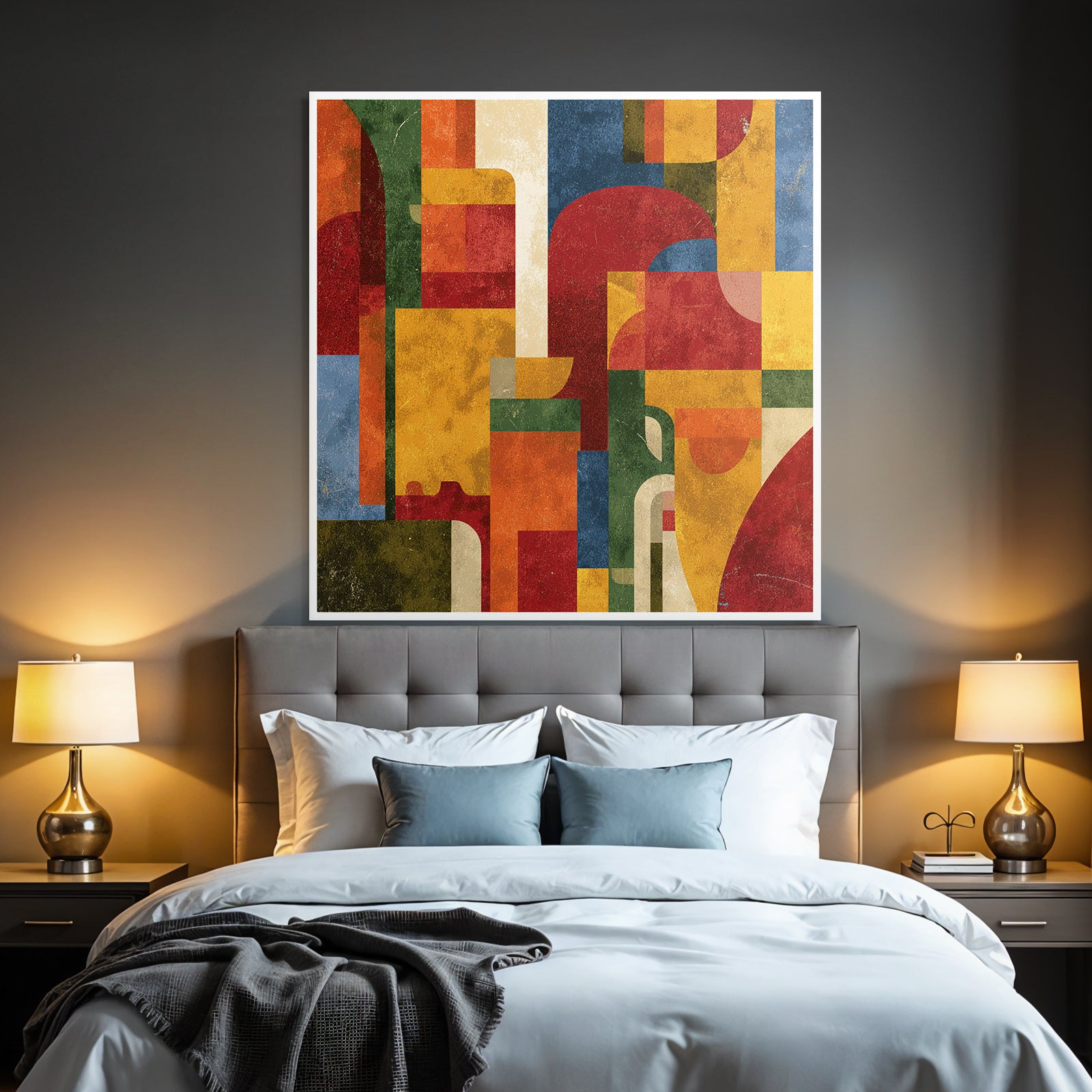 Abstraktes Kunstwerk Geometrische Formen Lebendige Farben