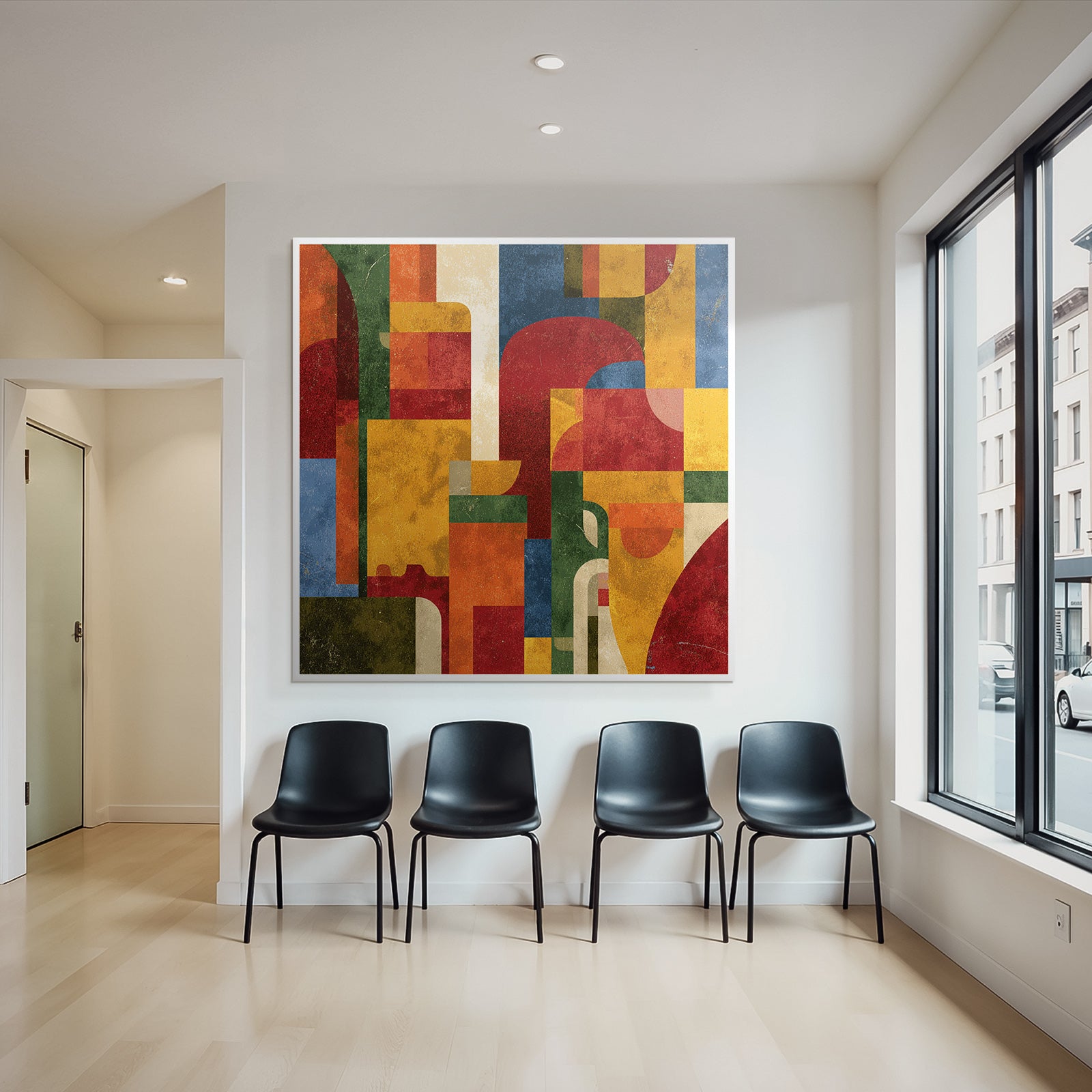 Abstraktes Kunstwerk Geometrische Formen Lebendige Farben