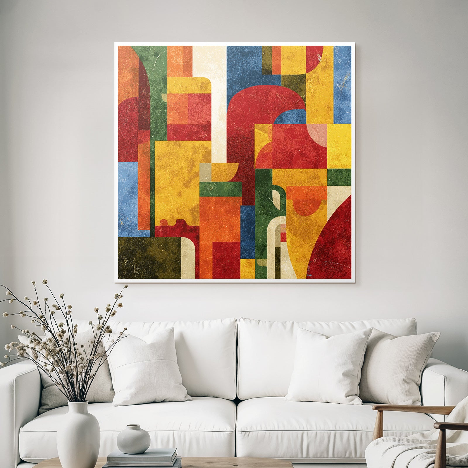 Abstraktes Kunstwerk Geometrische Formen Lebendige Farben