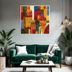 Abstraktes Kunstwerk Geometrische Formen Lebendige Farben
