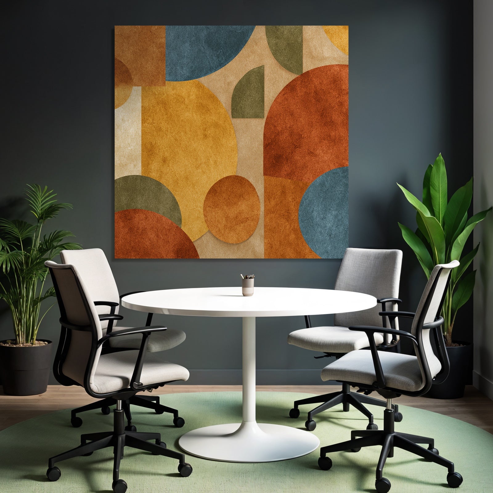 Abstraktes Design Erdtaene Kreise Rechtecke