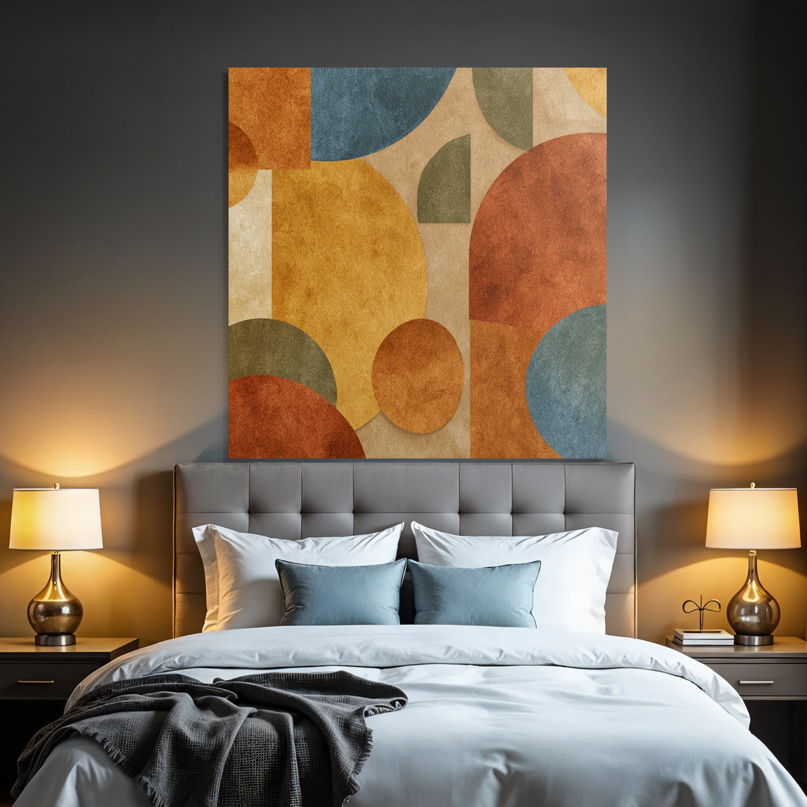 Abstraktes Design Erdtaene Kreise Rechtecke
