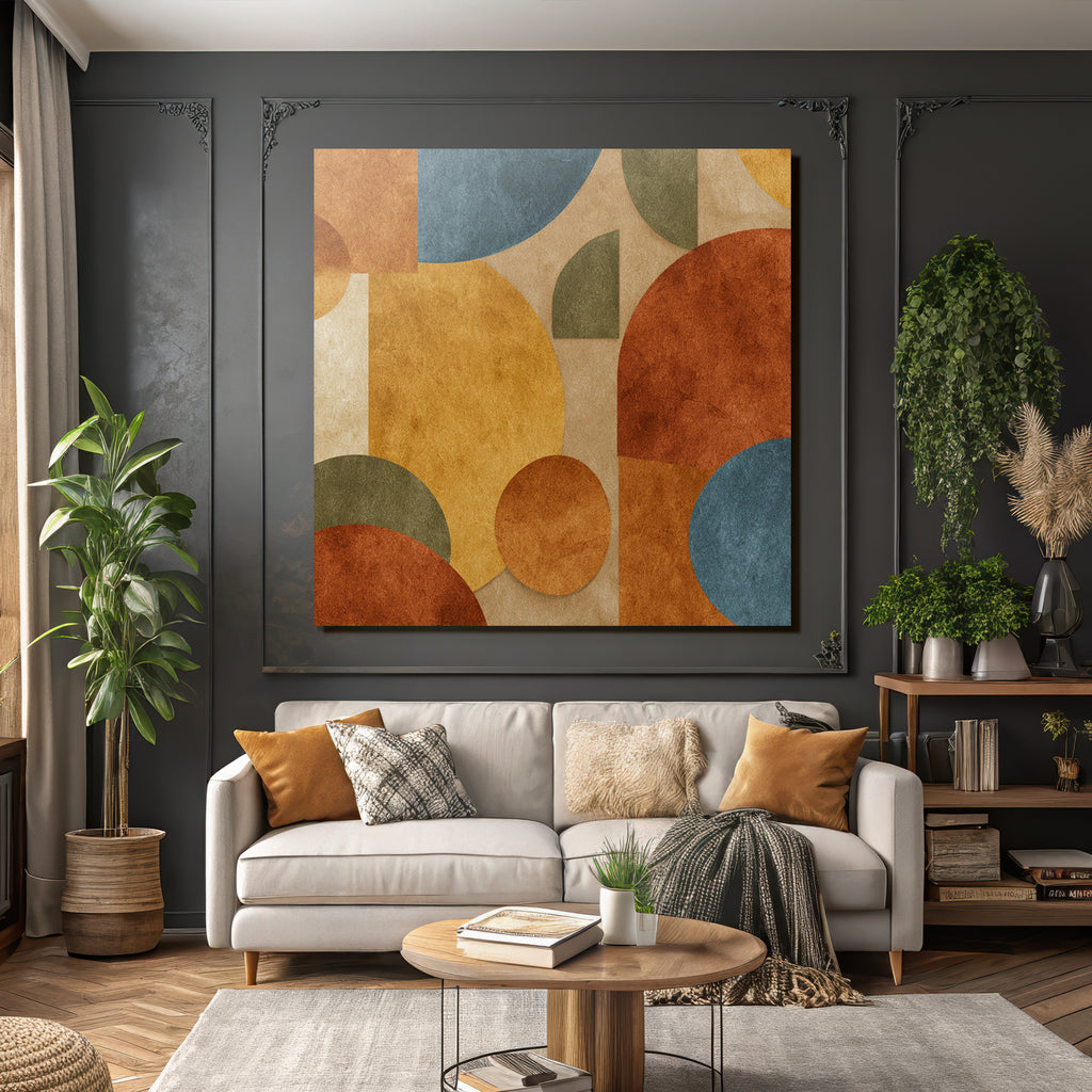 Abstraktes Design Erdtaene Kreise Rechtecke
