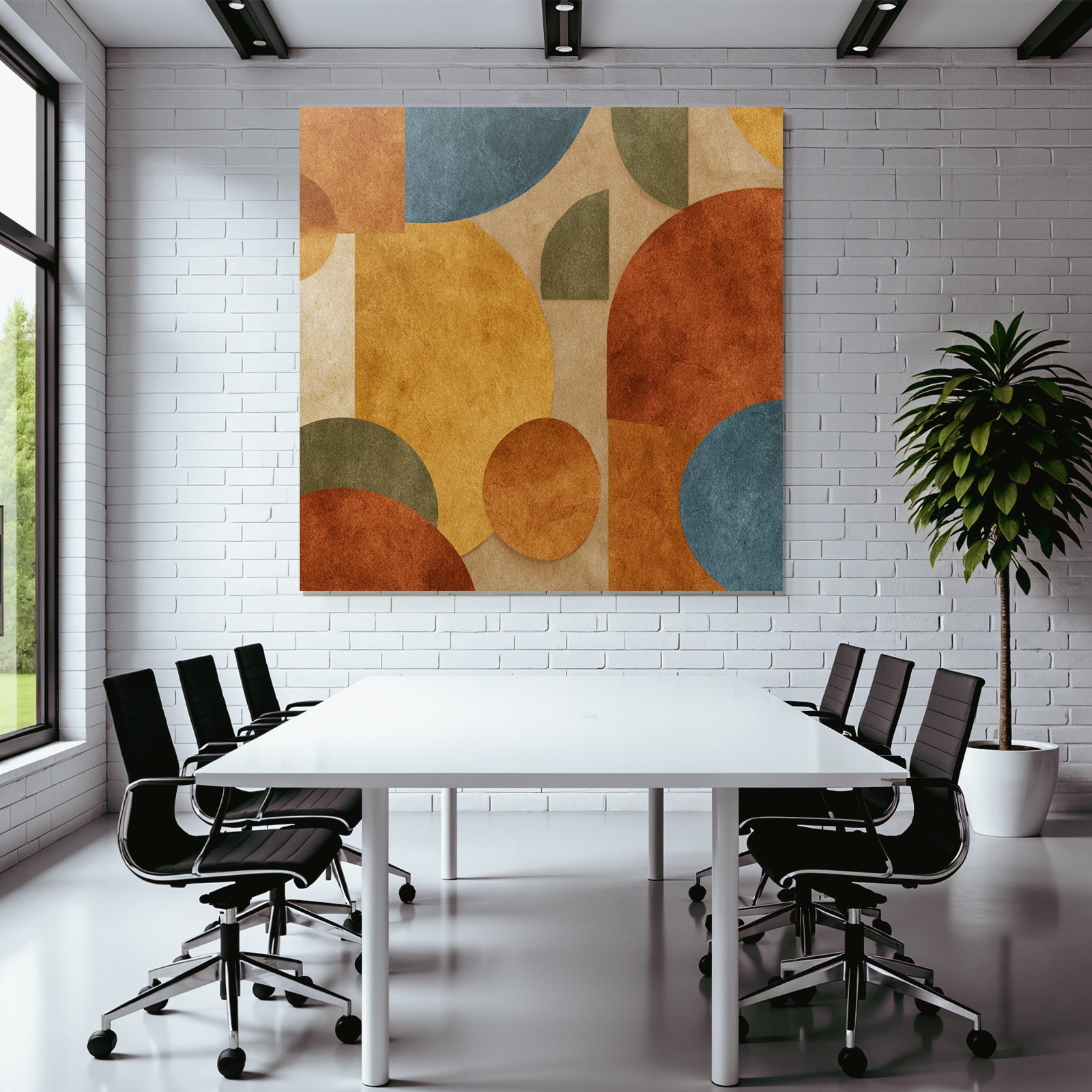 Abstraktes Design Erdtaene Kreise Rechtecke