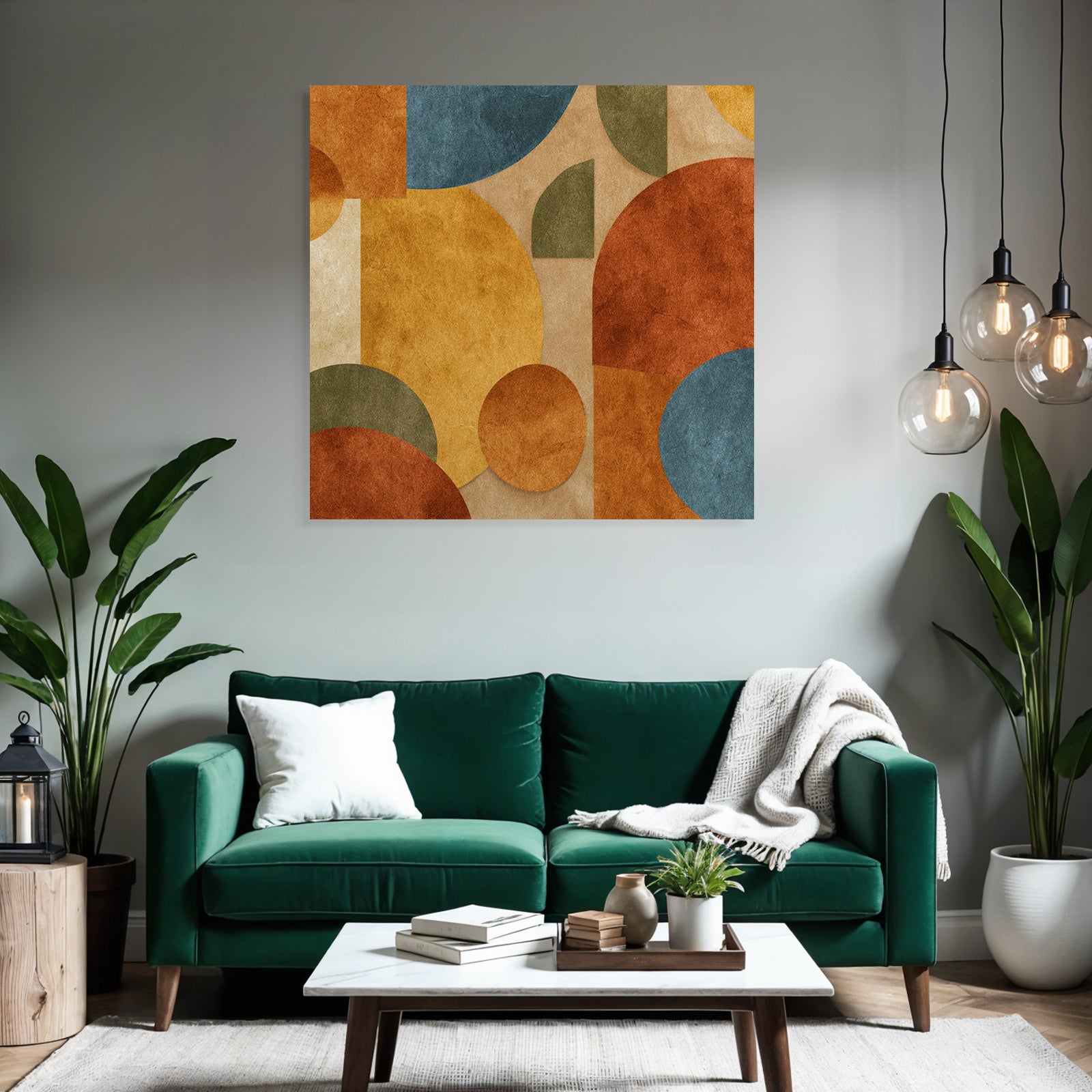 Abstraktes Design Erdtaene Kreise Rechtecke