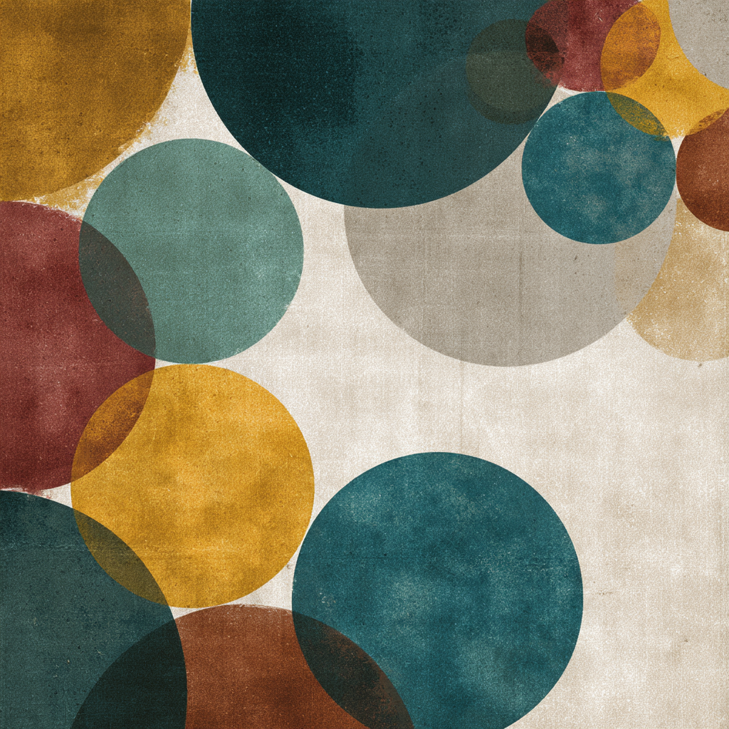 Abstraktes Design Farbige Kreise Texturierten Hintergrund | Mid Century Modern | Einrichtungsstile