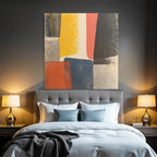 Abstraktes Design Formen Farben Gelb Rot Blau