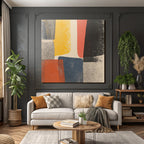 Abstraktes Design Formen Farben Gelb Rot Blau
