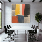 Abstraktes Design Formen Farben Gelb Rot Blau