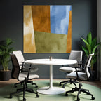 Abstraktes Design Geometrische Formen Braun Blau Gruen Beige