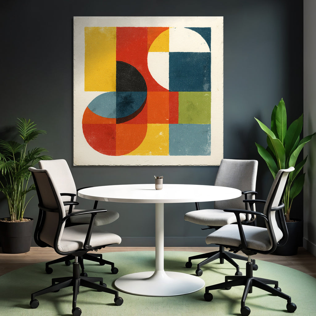 Abstraktes Design Geometrische Formen Kreise Quadrate