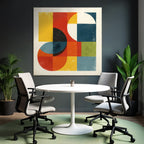 Abstraktes Design Geometrische Formen Kreise Quadrate