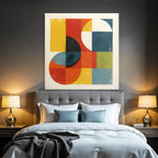 Abstraktes Design Geometrische Formen Kreise Quadrate