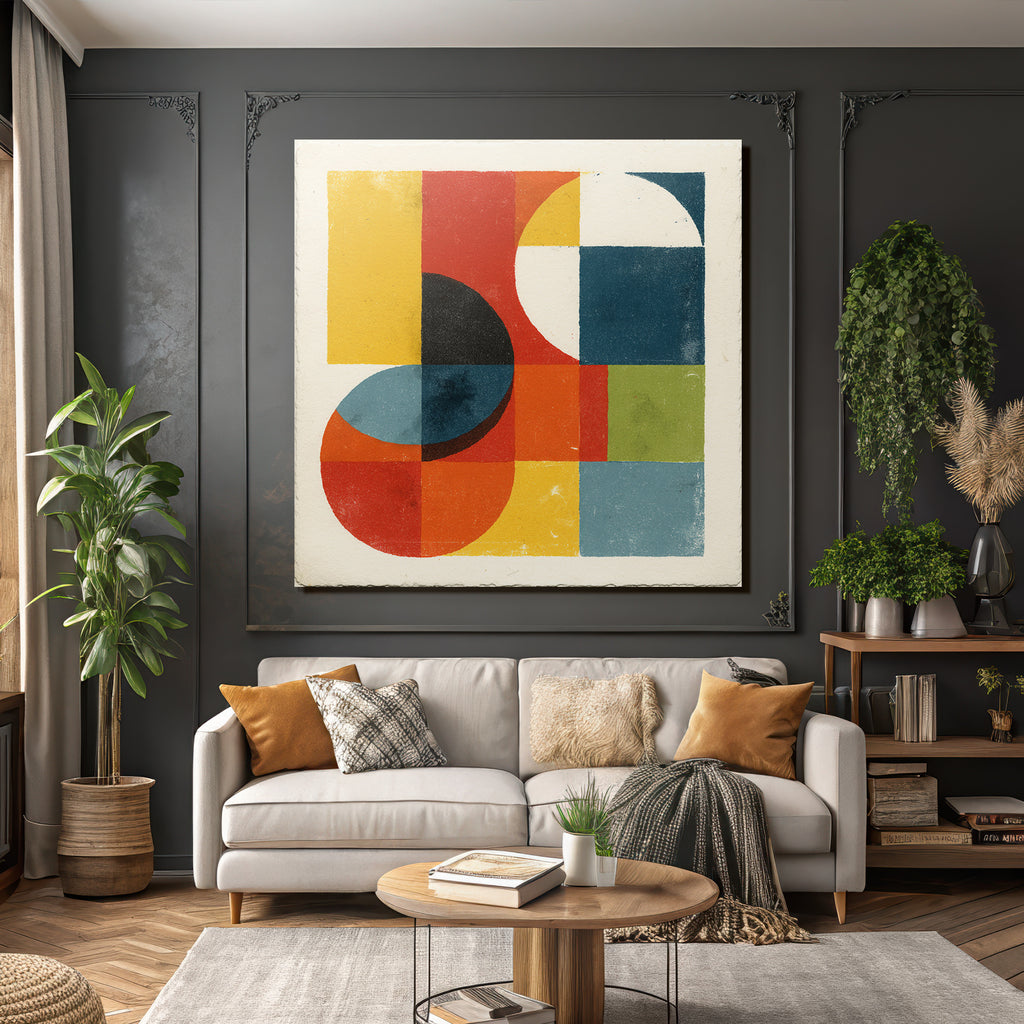 Abstraktes Design Geometrische Formen Kreise Quadrate