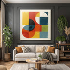 Abstraktes Design Geometrische Formen Kreise Quadrate
