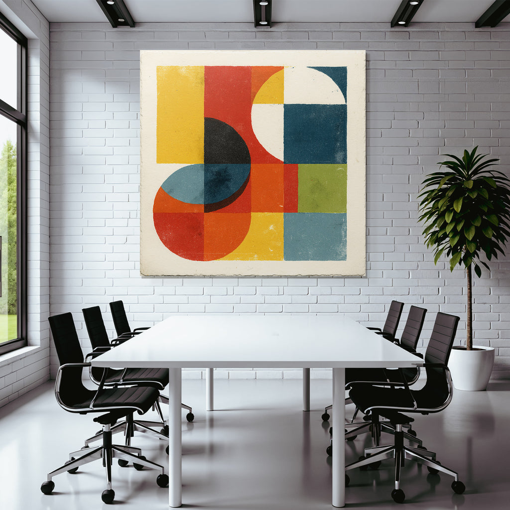 Abstraktes Design Geometrische Formen Kreise Quadrate