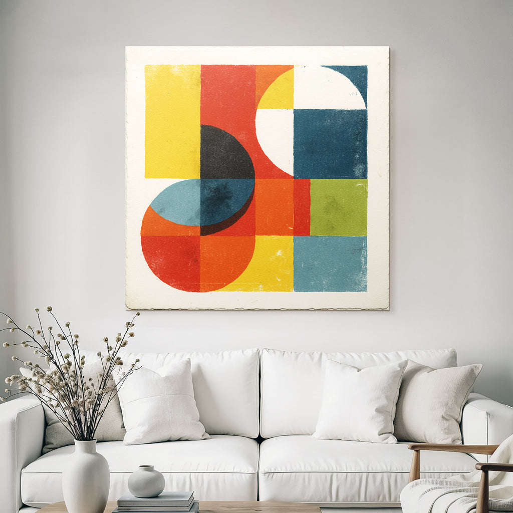 Abstraktes Design Geometrische Formen Kreise Quadrate